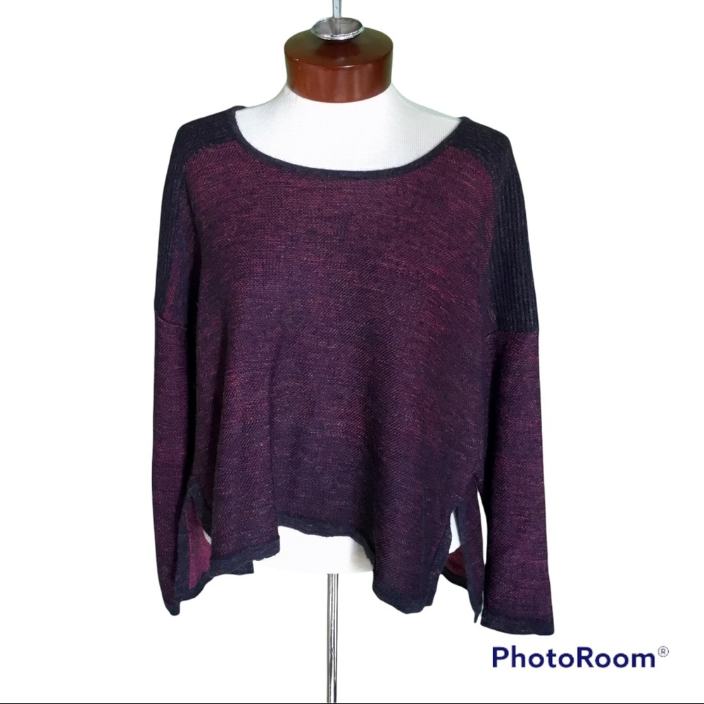 Anthropologie Sita Murt Boxy Alpaca Wool Linen Blend Multicolored Thread Sweater